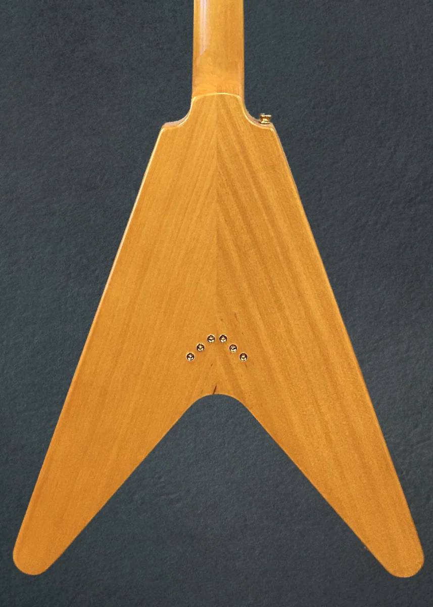 1958 Korina Flying V (White Pickguard) - Aged Natural - Image 4