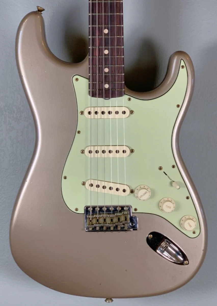 1960 Journeyman Relic Strat-Aged Shoreline Gold - Image 2