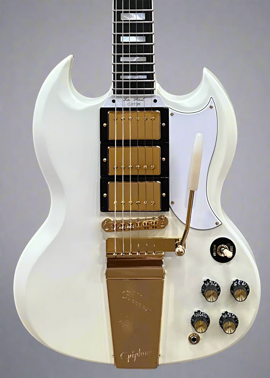 1963 Les Paul SG Custom w/Maestro Vibrola - Classic White - Image 2