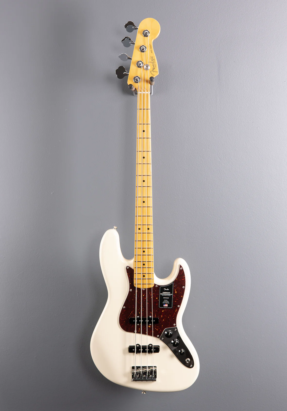 American Professional II Jazz Bass - Olympic White w/Maple - Image 3