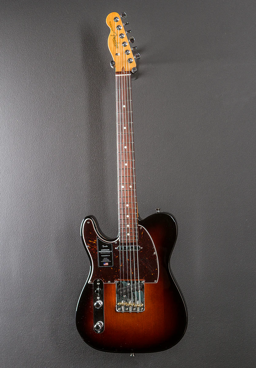 American Professional II Telecaster Left Hand - 3 Color Sunburst w/Rosewood - Image 3