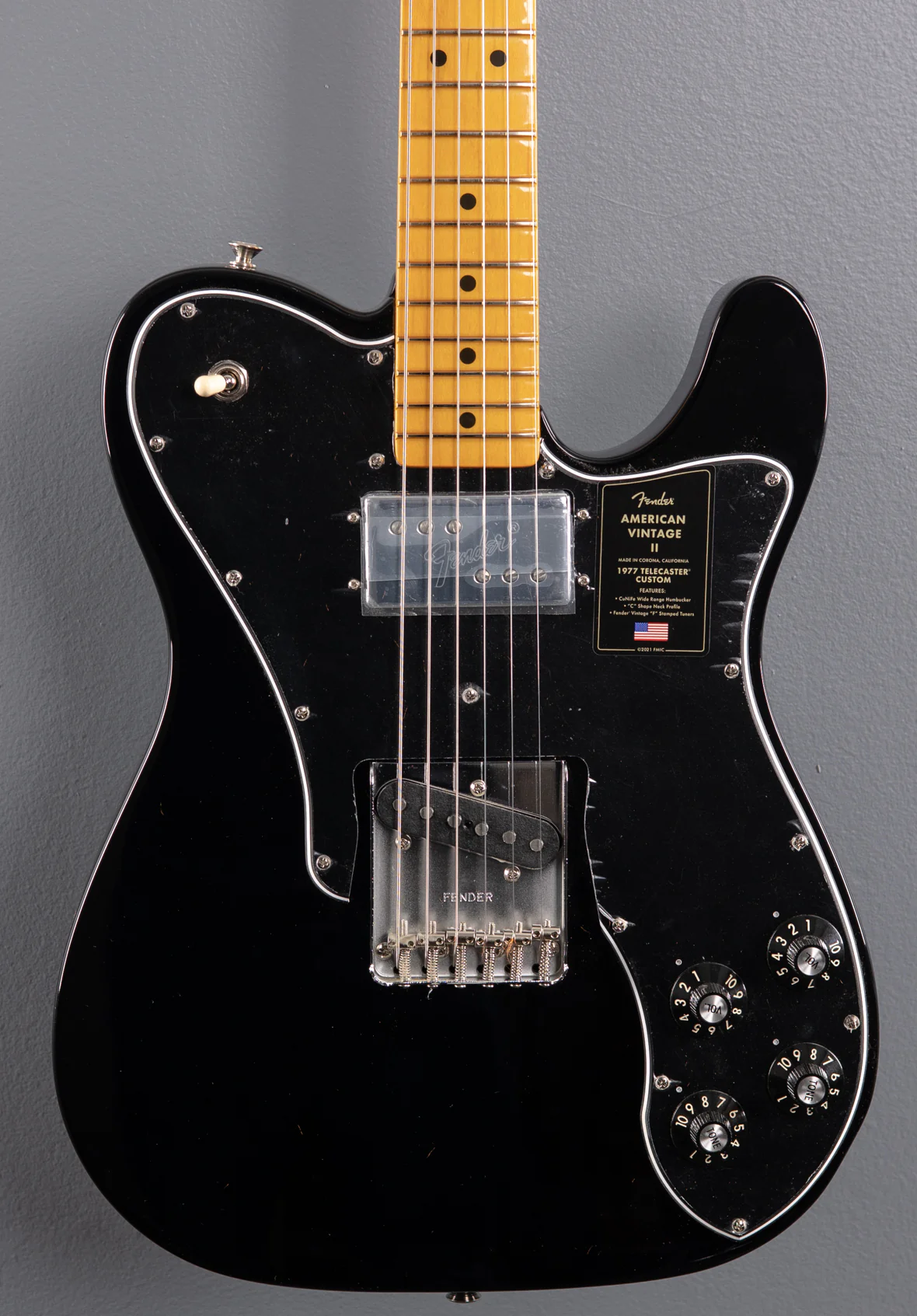 American Vintage II 1977 Telecaster Custom - Black w/Maple - Image 2