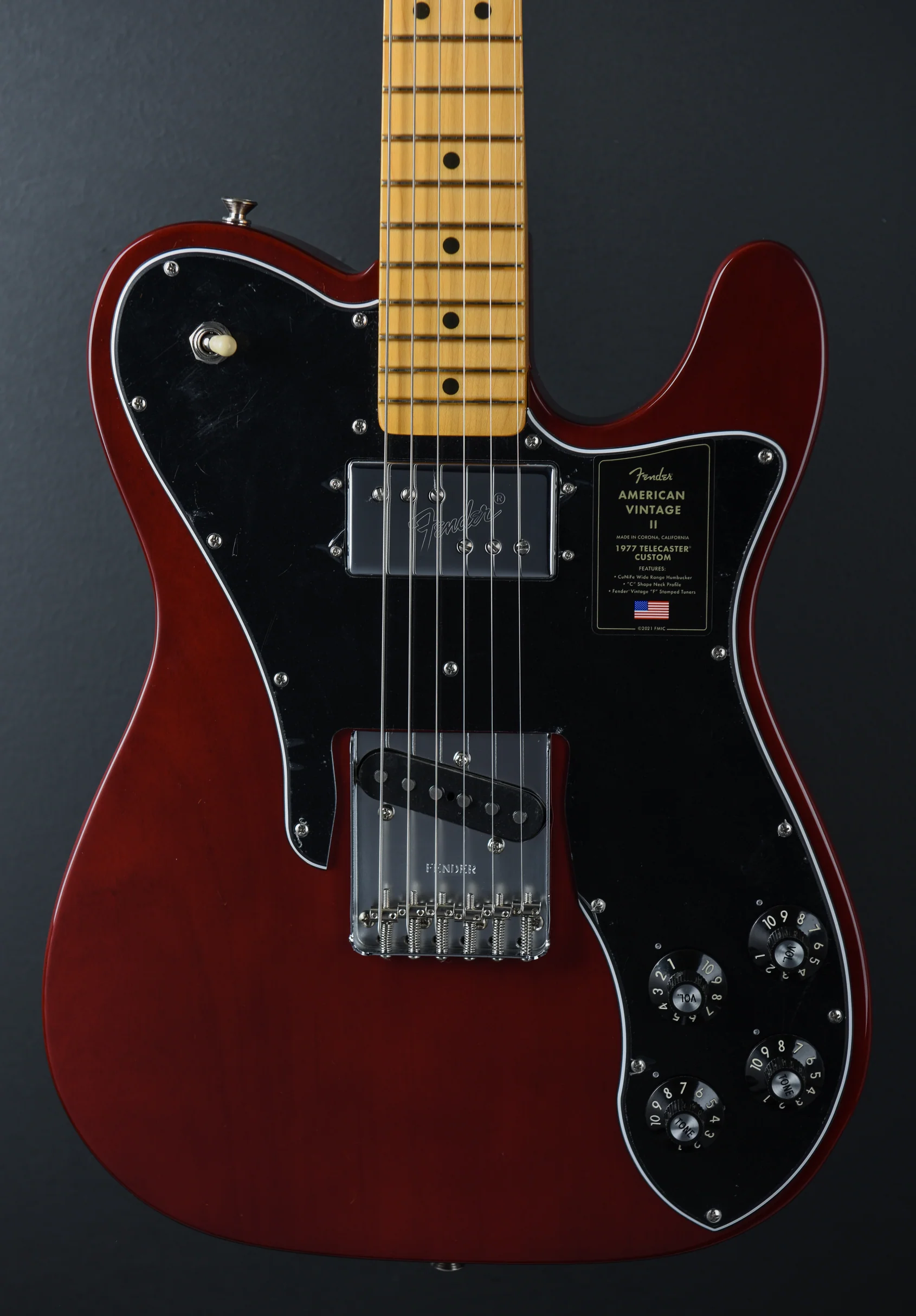 American Vintage II 1977 Telecaster Custom - Wine w/Maple - Image 2