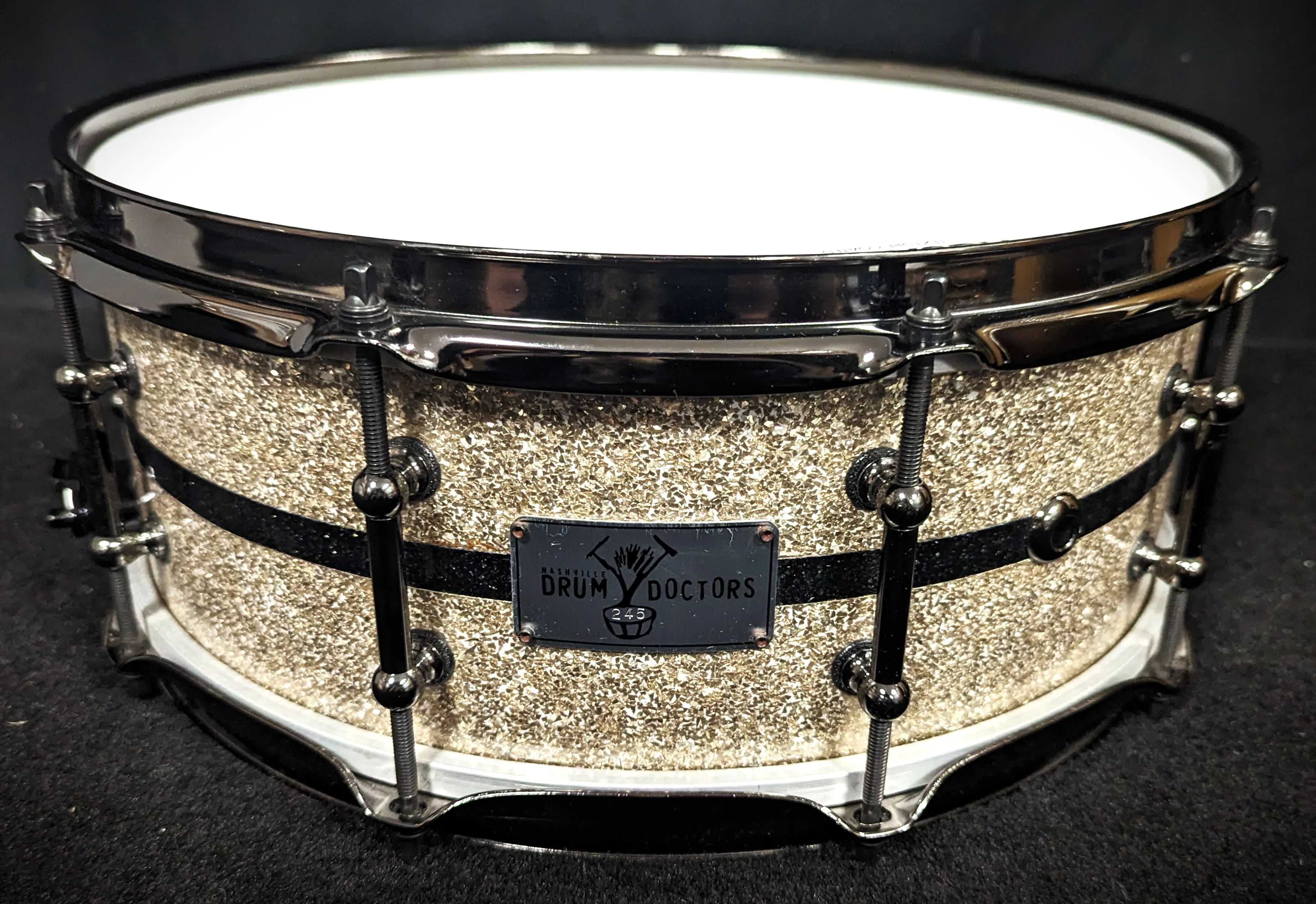 White Glass Glitter Snare - Image 2