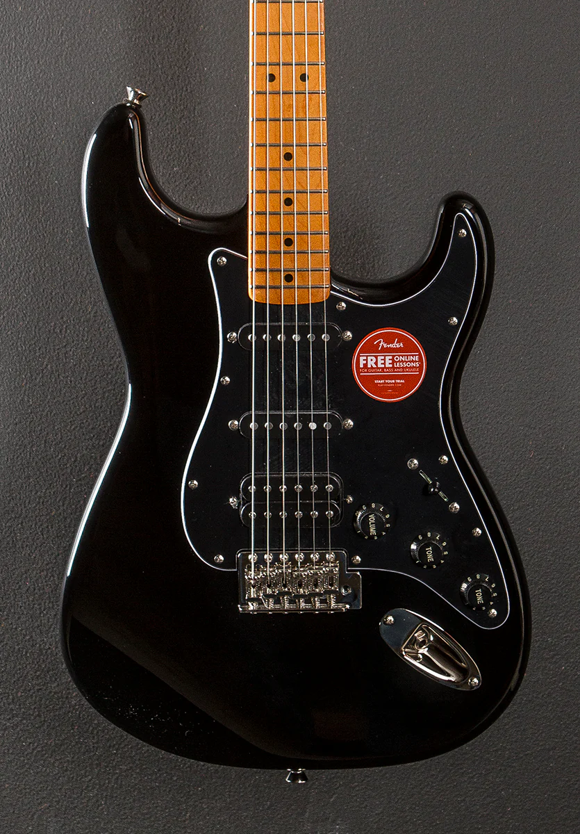 Classic Vibe 70's Stratocaster HSS - Black w/Maple - Image 2