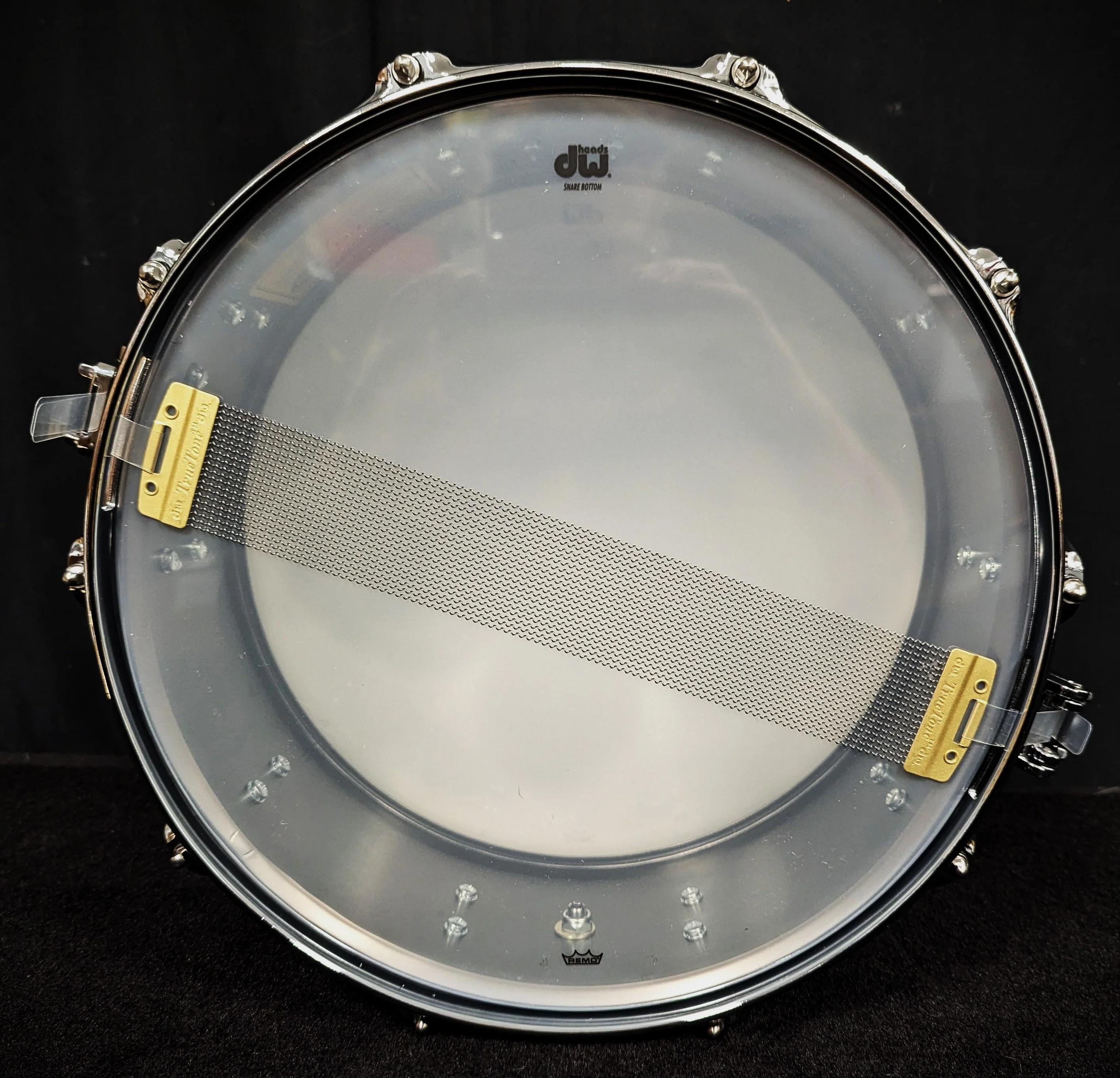 Collector's Series Satin Black over Brass Snare - Image 7