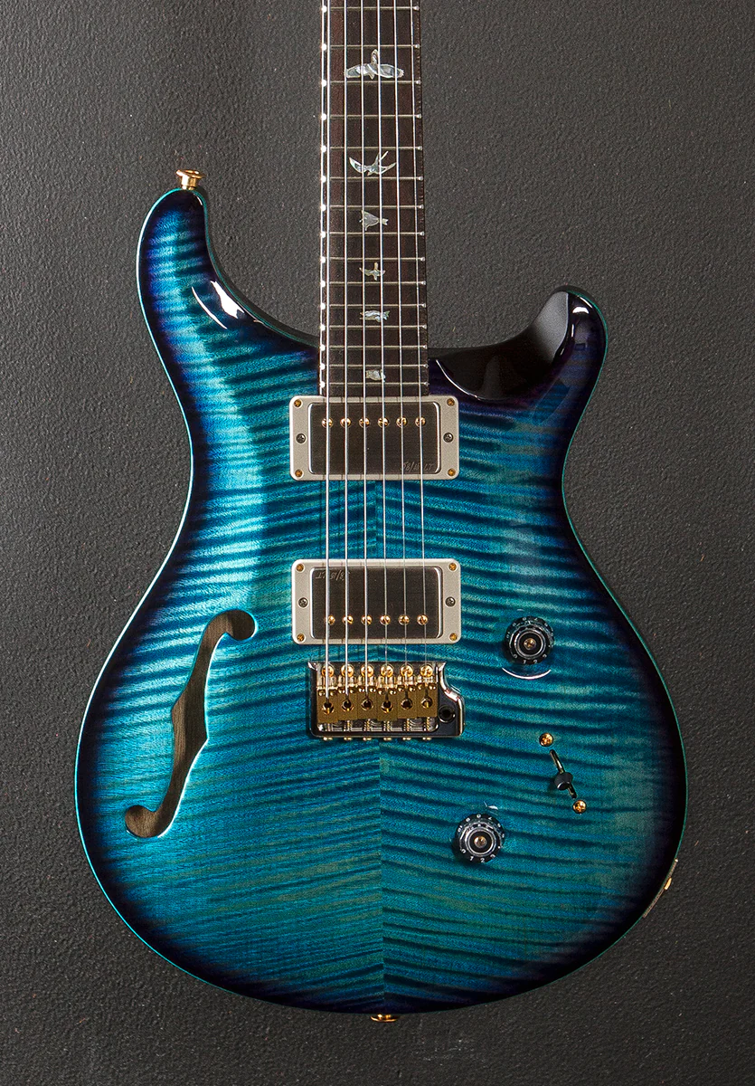 Custom 24 Semi-Hollow Wood Library Limited - Aquableux Purple Burst w/Korina - Image 2
