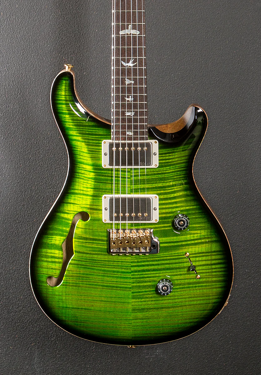 Custom 24 Semi-Hollow Wood Library Limited - Eriza Verde Smokeburst w/Korina - Image 2