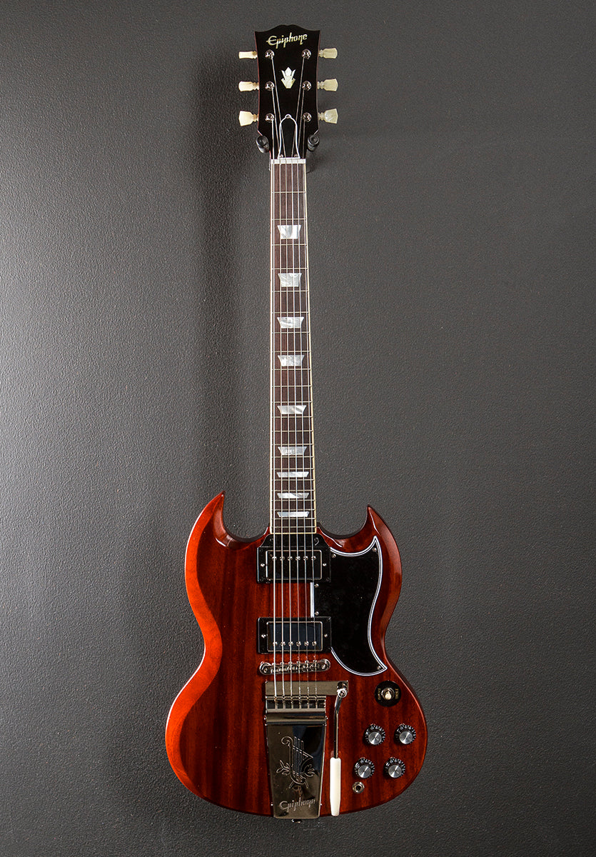 "Inspired by Gibson Custom" 1964 SG Standard Reissue w/Maestro Vibrola - Cherry Red - Image 3