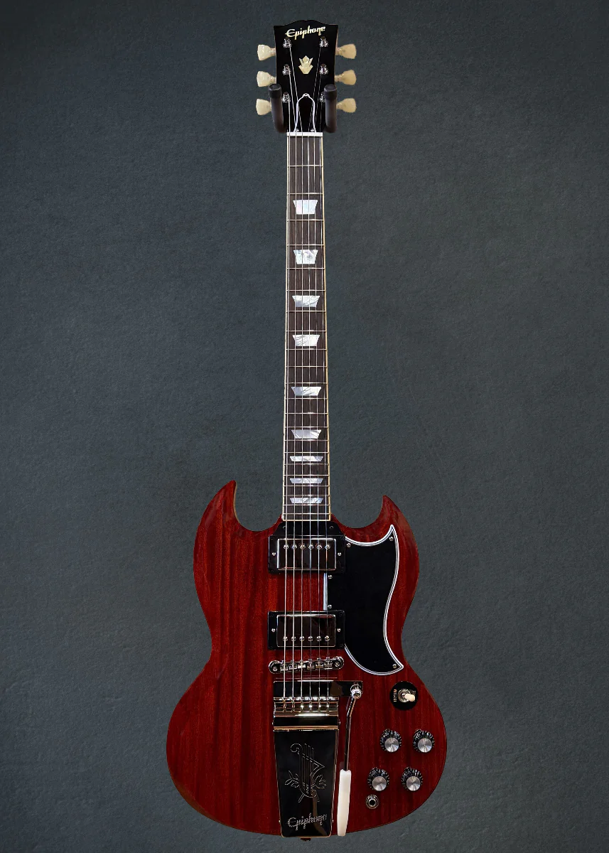 "Inspired by Gibson Custom" 1964 SG Standard Reissue w/Maestro Vibrola - Cherry Red - Image 3