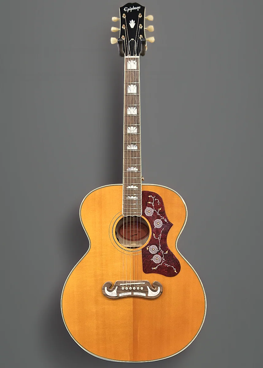 "Inspired by Gibson" J-200 - Aged Gloss Antique Natural - Image 4
