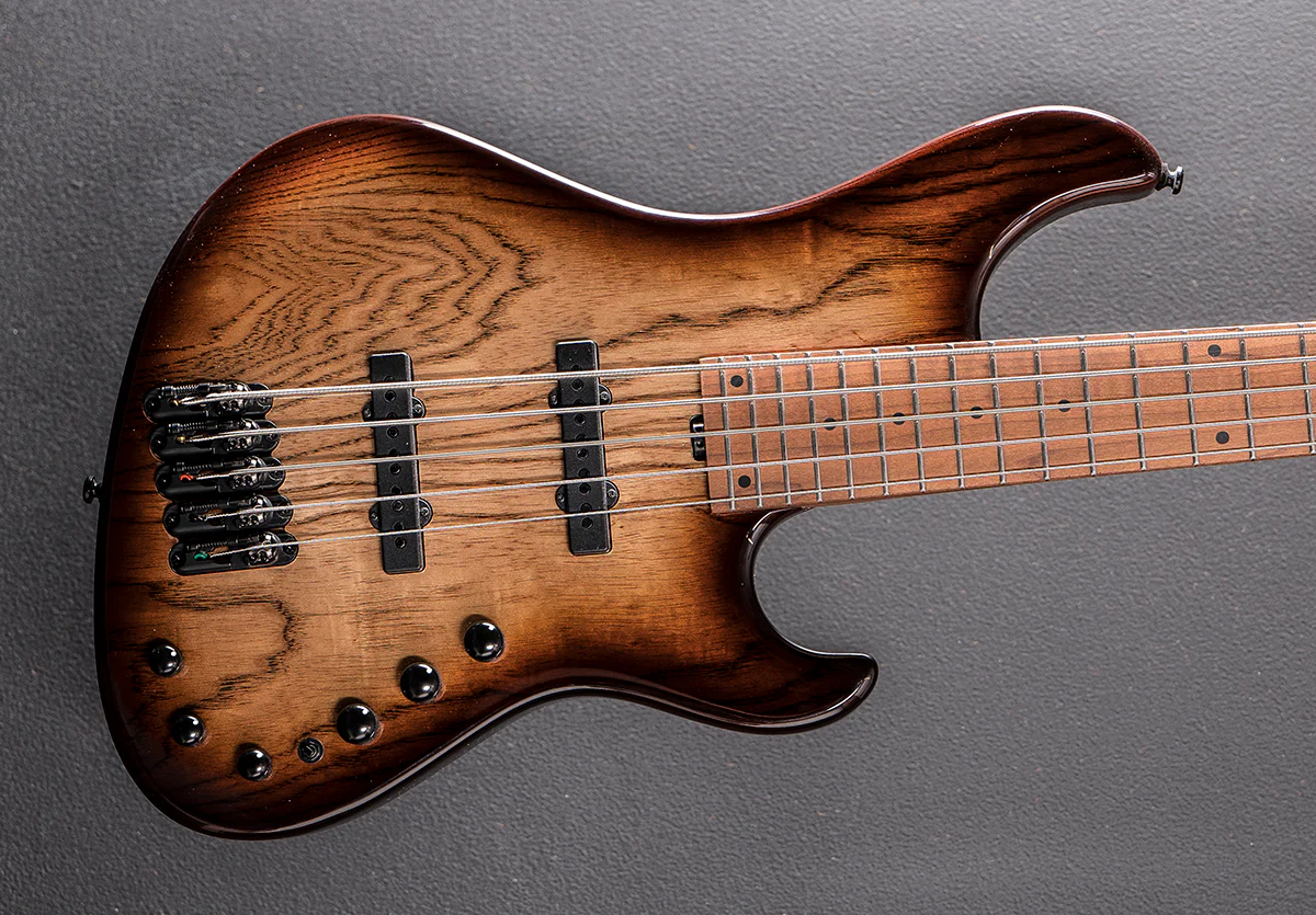 Mode MDM1305 5 String Bass - Natural Stained Amber Burst