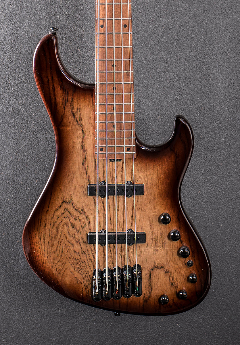 Mode MDM1305 5 String Bass - Natural Stained Amber Burst - Image 2