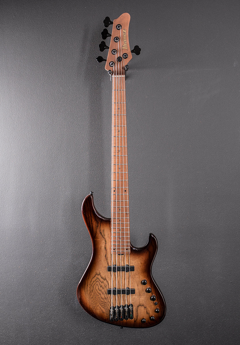 Mode MDM1305 5 String Bass - Natural Stained Amber Burst - Image 3