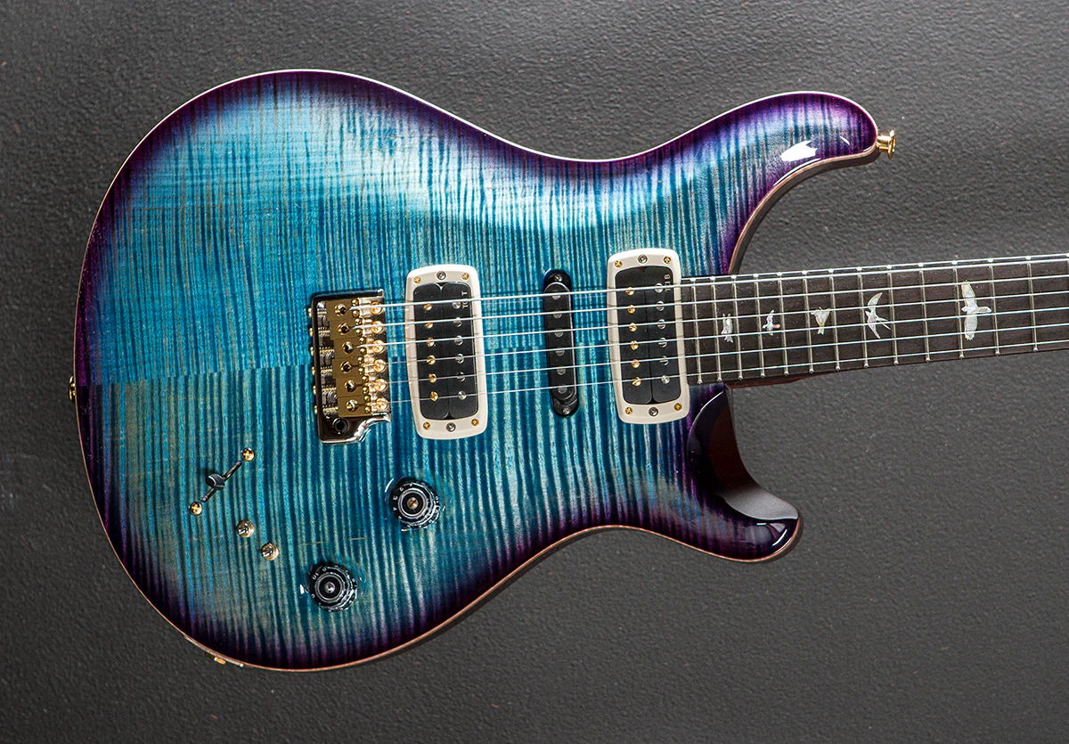 Modern Eagle V Wood Library Limited - Aquableux Purple Burst w/Brazilian