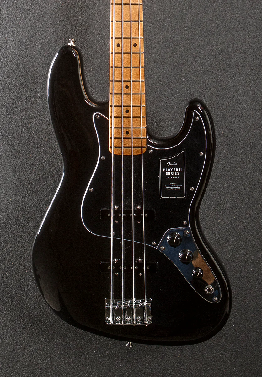 Player II Jazz Bass - Black w/Maple - Image 2