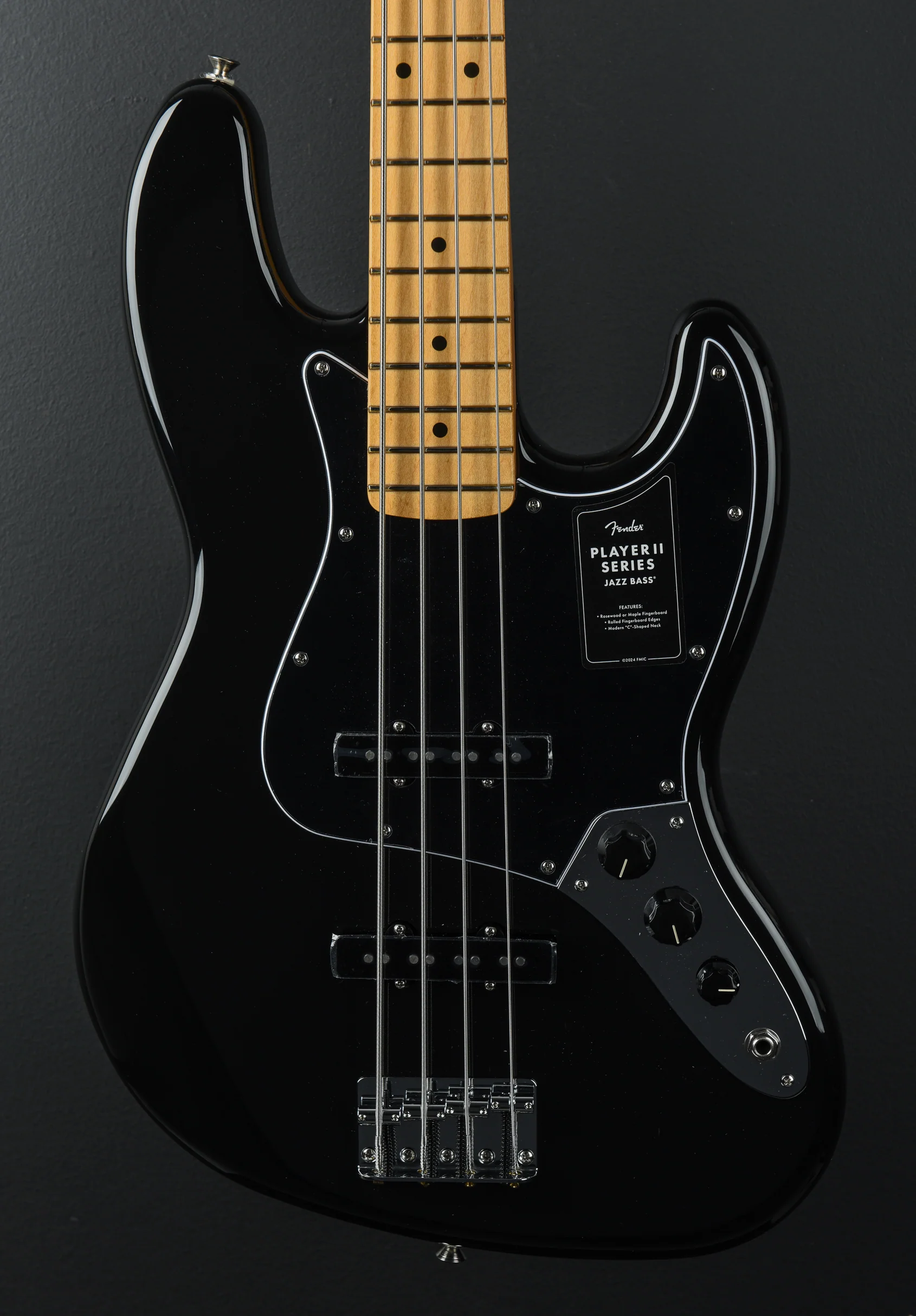 Player II Jazz Bass - Black W/Maple - Image 2