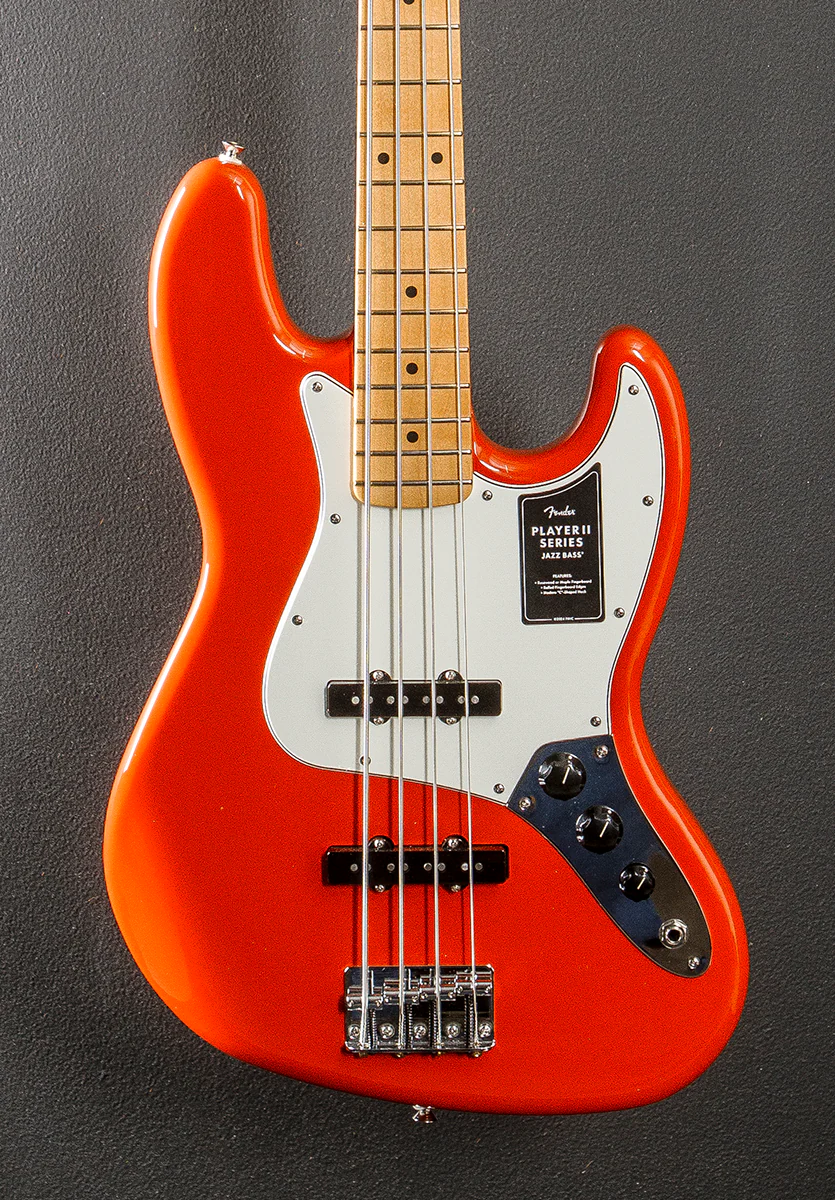Player II Jazz Bass - Coral Red w/Maple - Image 2