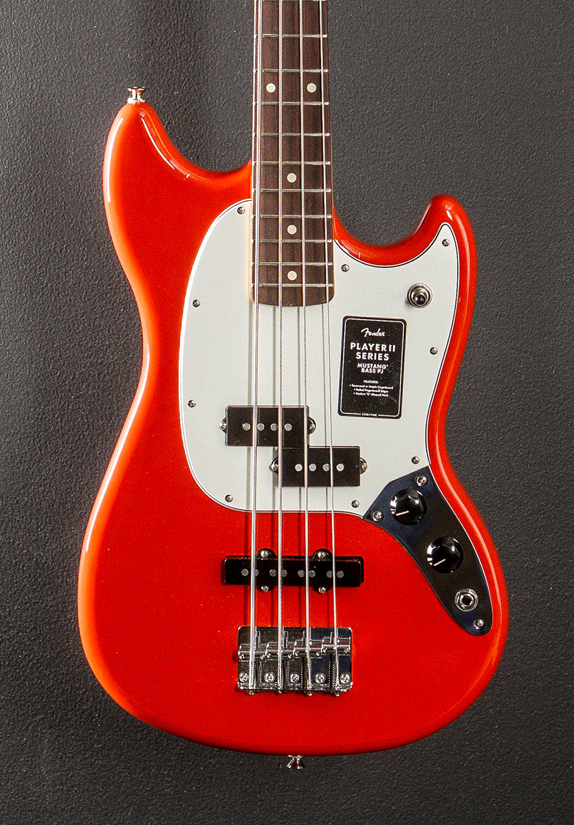 Player II Mustang Bass PJ - Coral Red w/Rosewood - Image 2