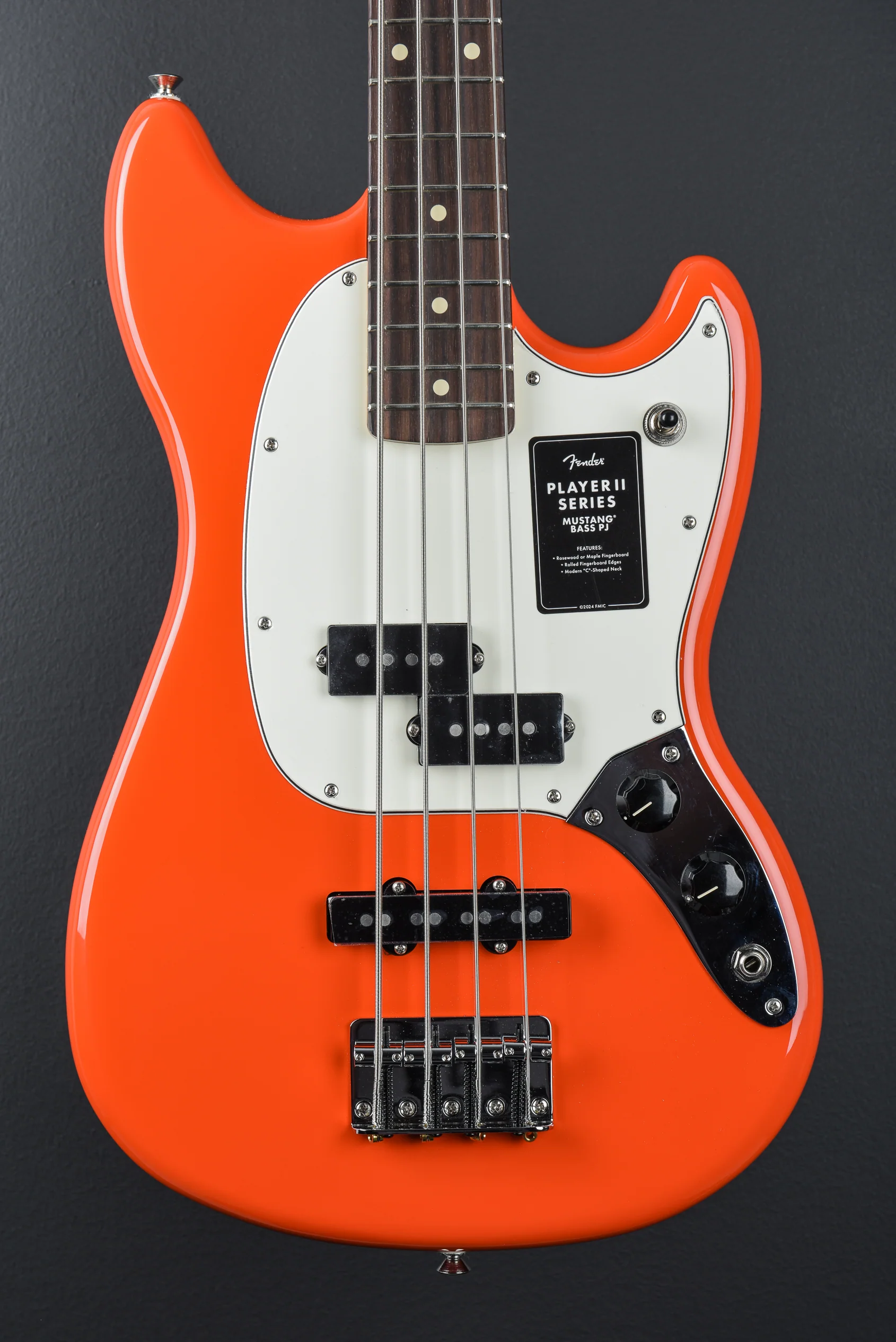 Player II Mustang Bass PJ - Coral Red w/Rosewood - Image 2
