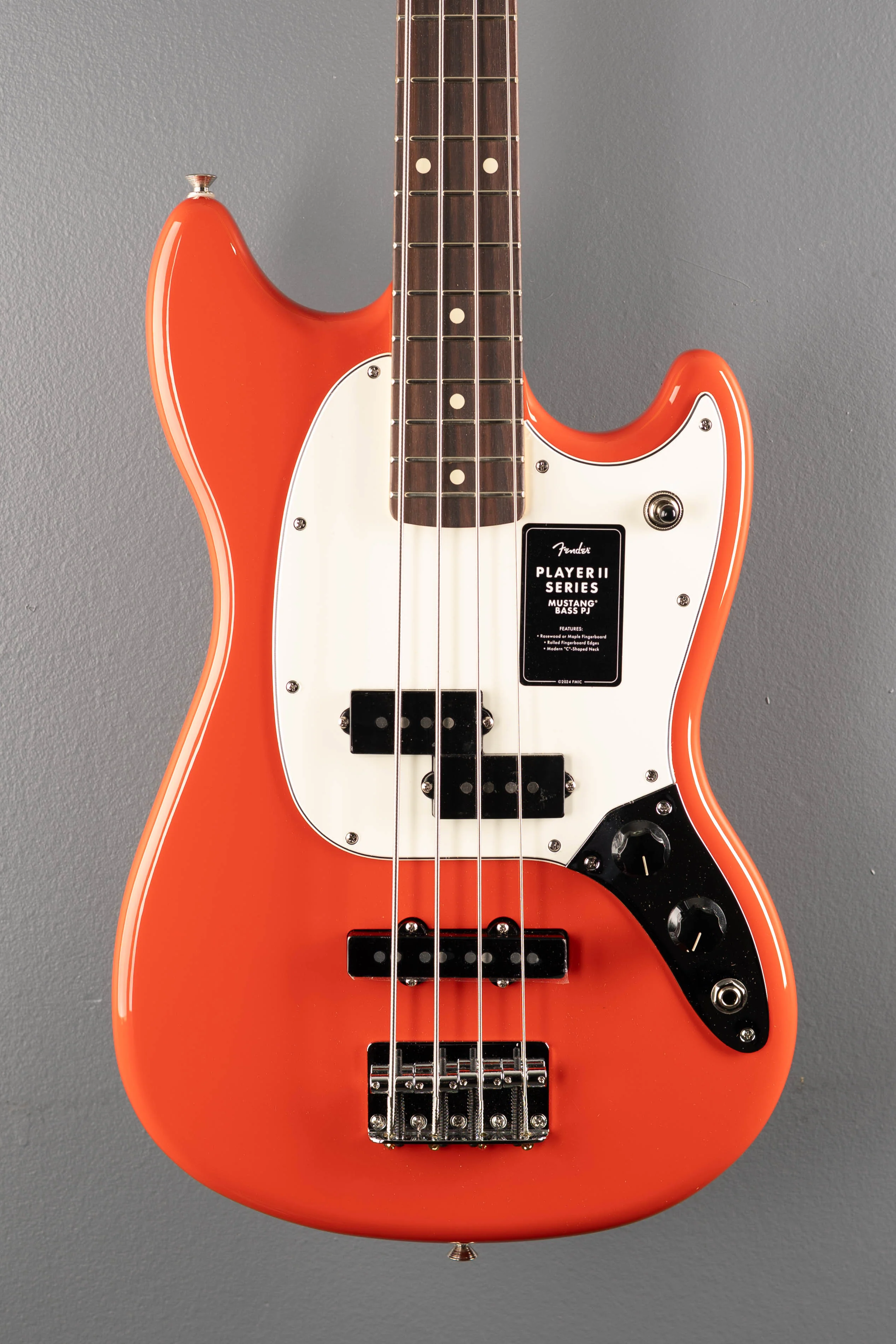 Player II Mustang Bass PJ - Coral Red w/Rosewood - Image 2