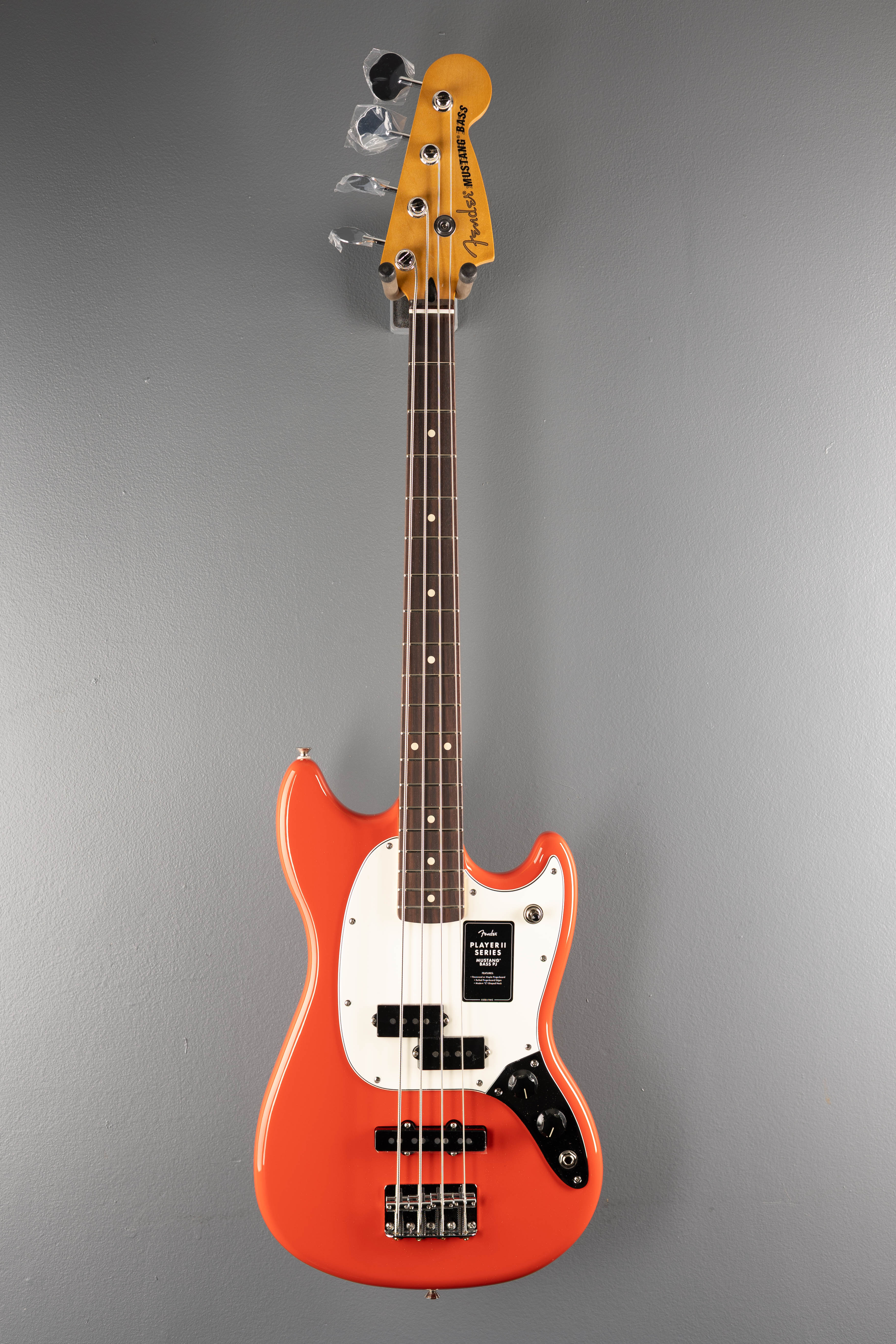Player II Mustang Bass PJ - Coral Red w/Rosewood - Image 3