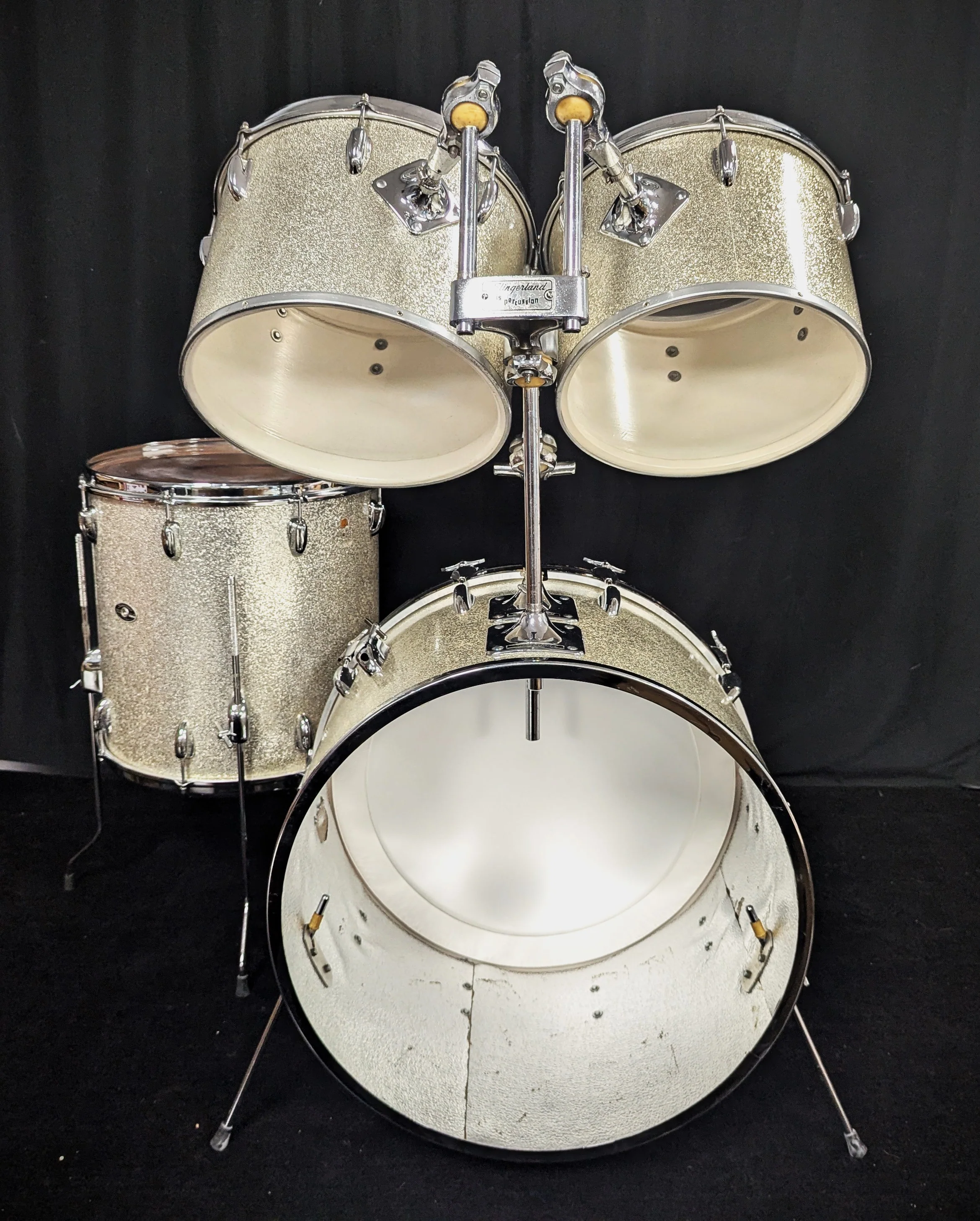 Silver Sparkle Concert Tom 4-Piece Shell Pack Vintage 60s