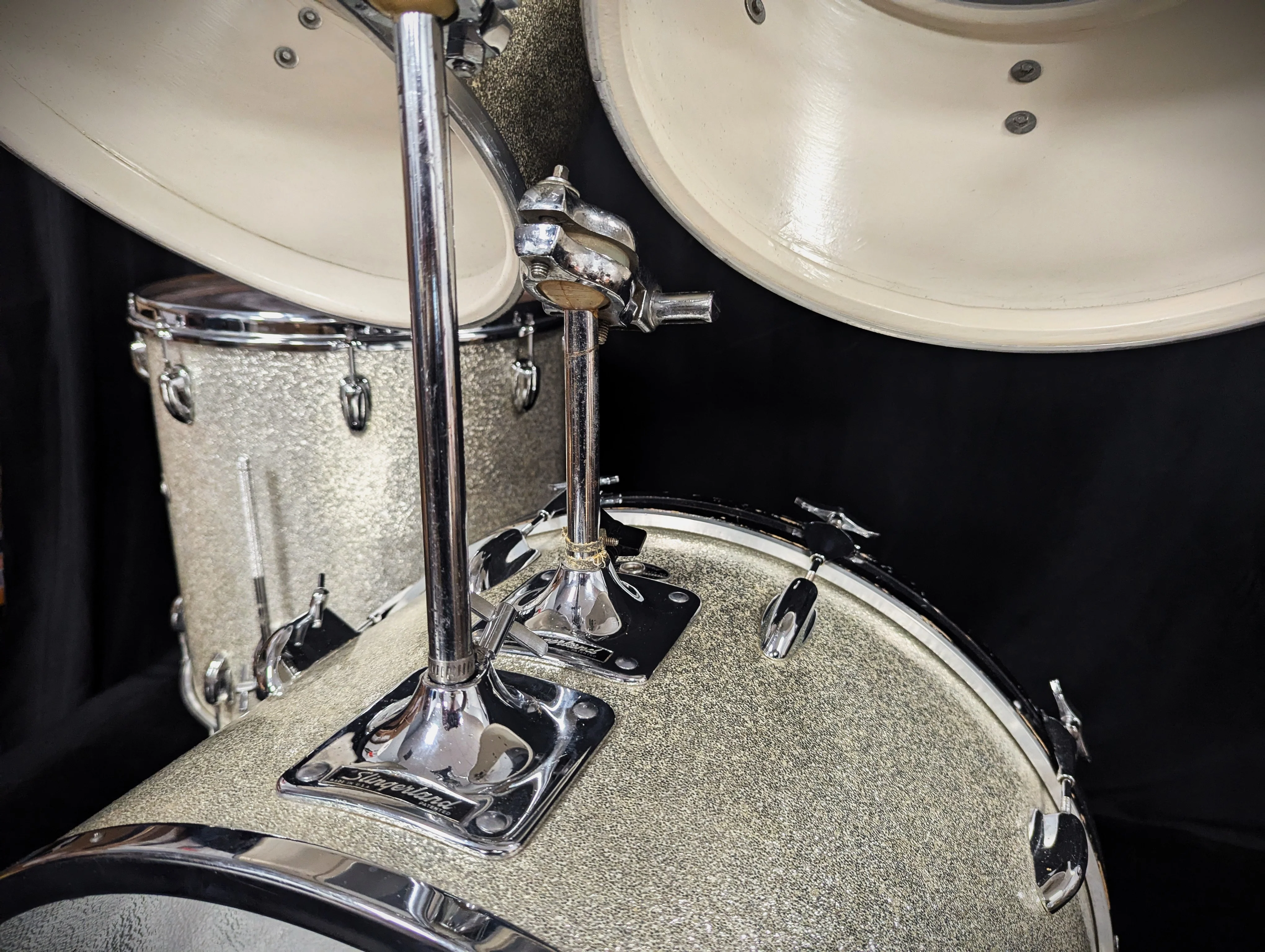 Silver Sparkle Concert Tom 4-Piece Shell Pack Vintage 60s - Image 7