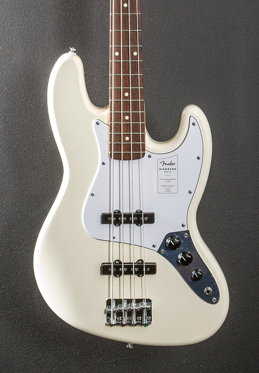Standard Jazz Bass - Olympic White w/Indian Laurel - Image 2