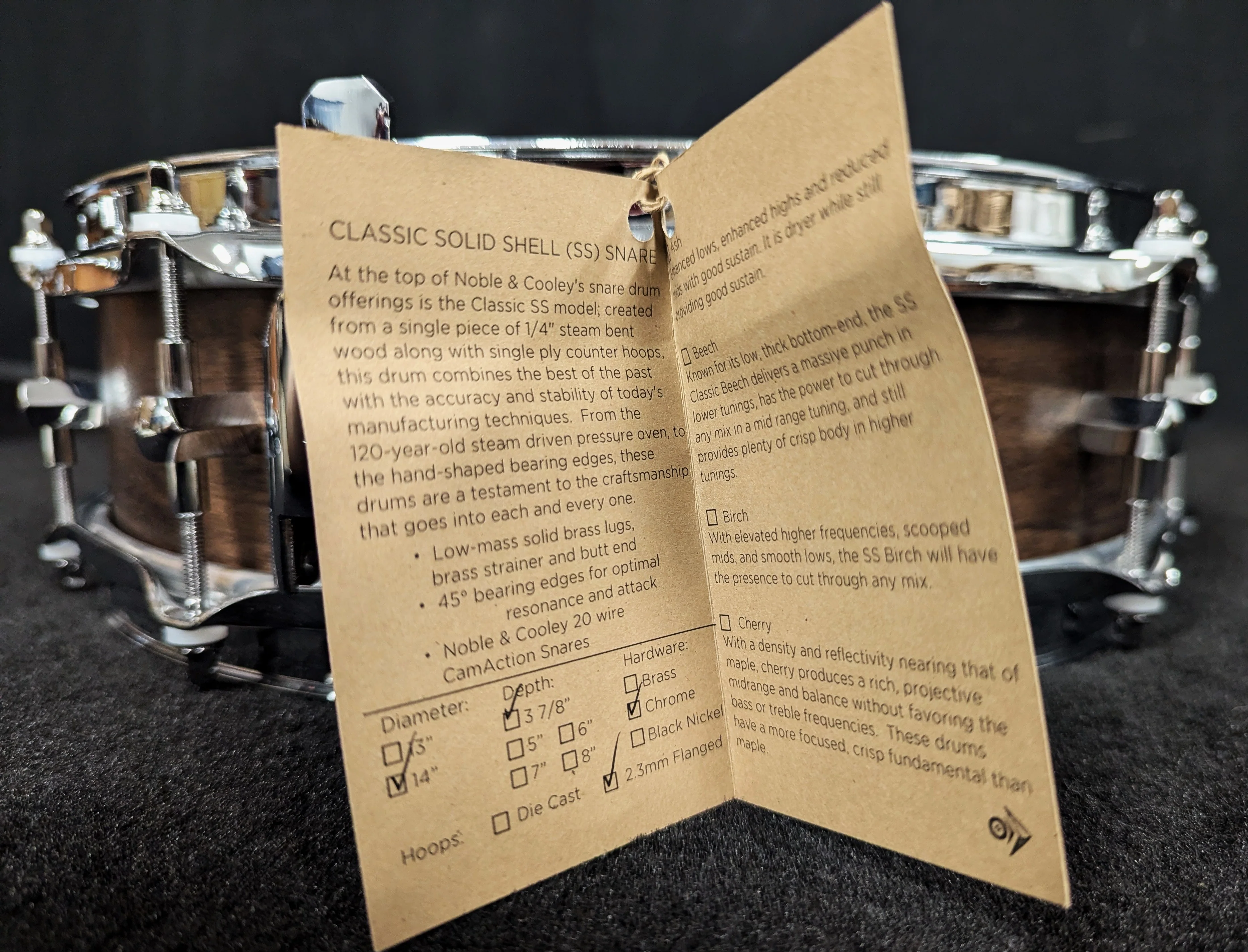 Walnut Classic Solid Shell Piccolo Snare - Image 9