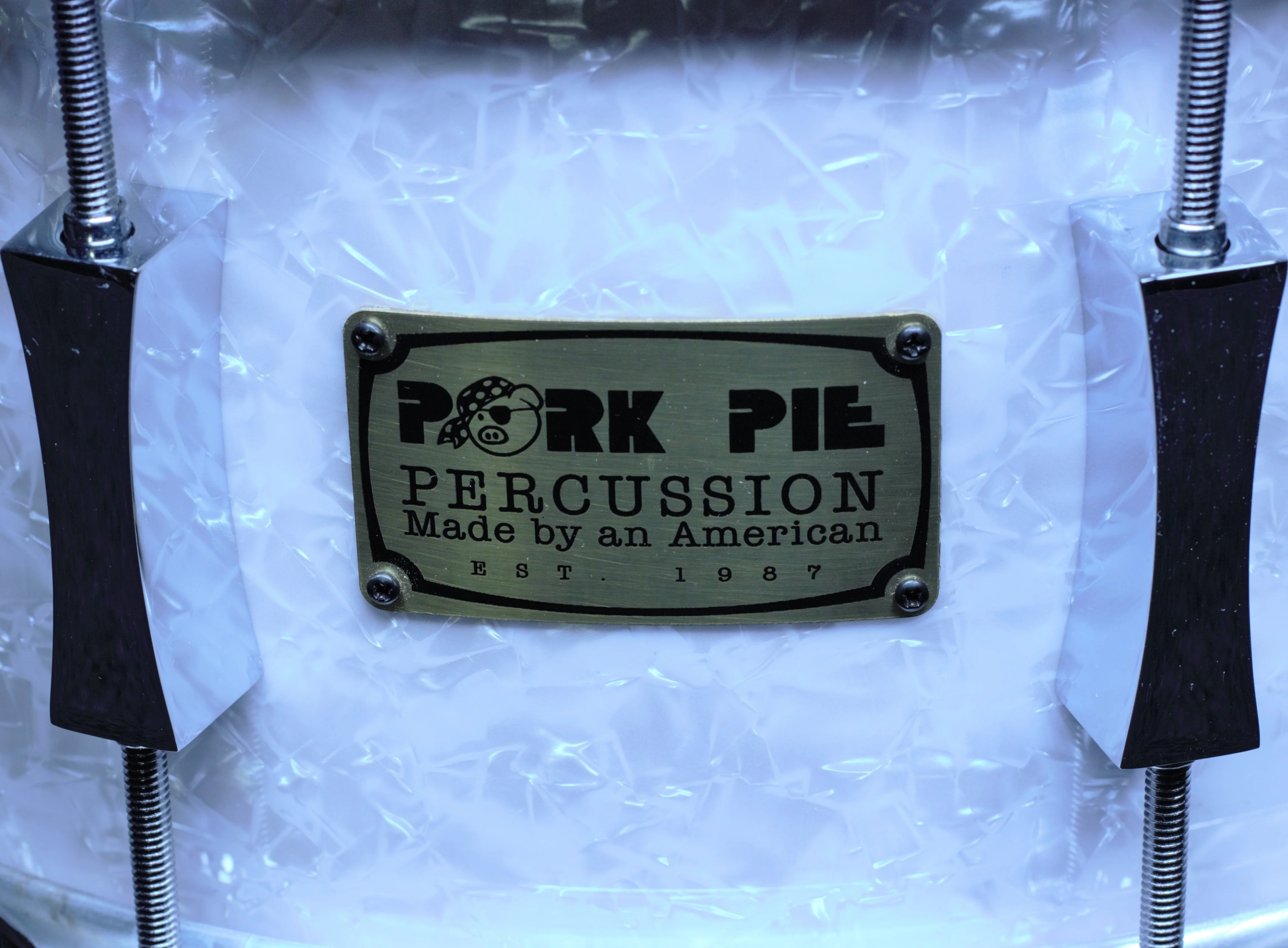 White Marine Pearl Click-mates Snare Drum with X-Click - Image 3