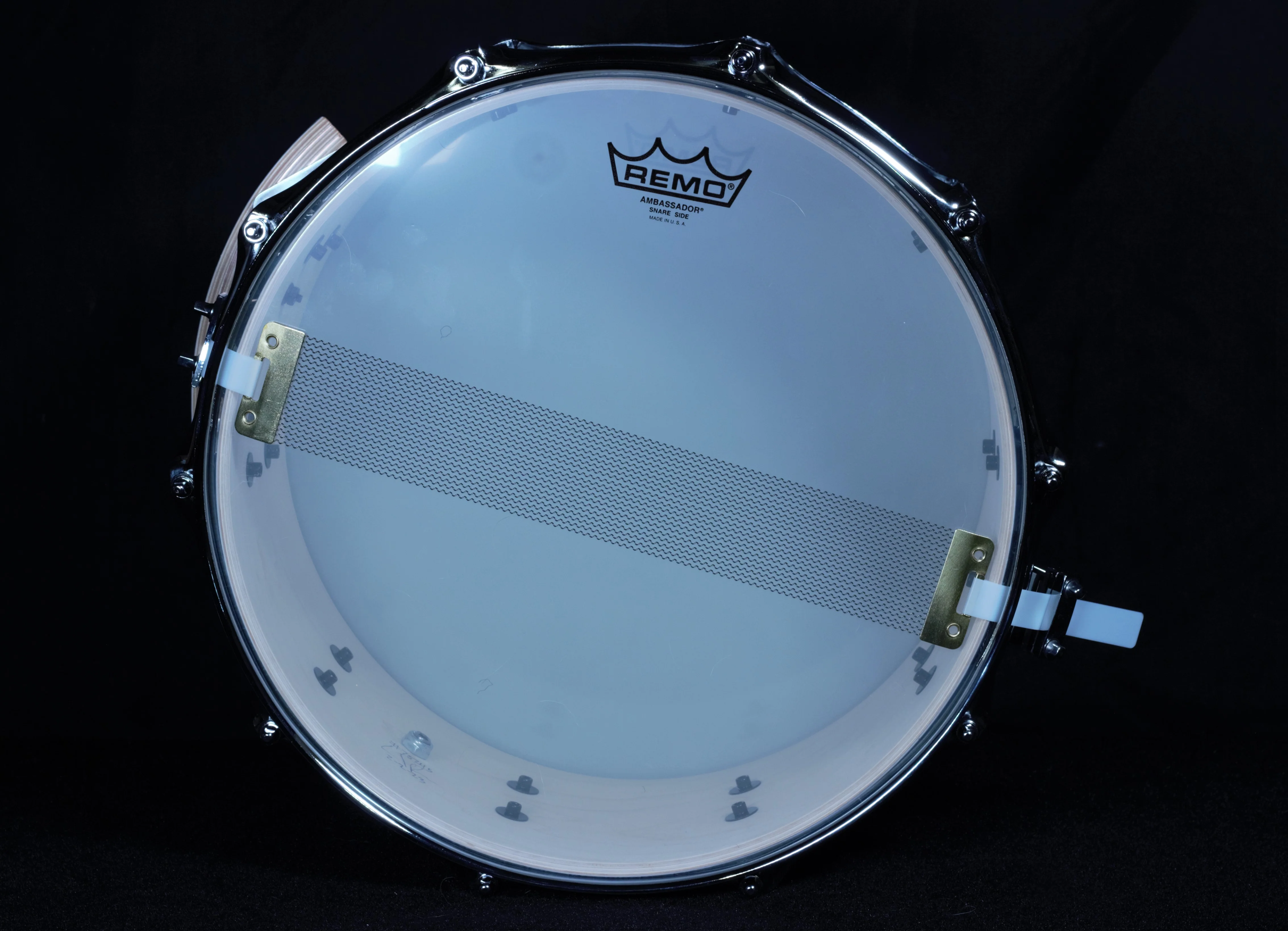 White Marine Pearl Click-mates Snare Drum with X-Click - Image 5
